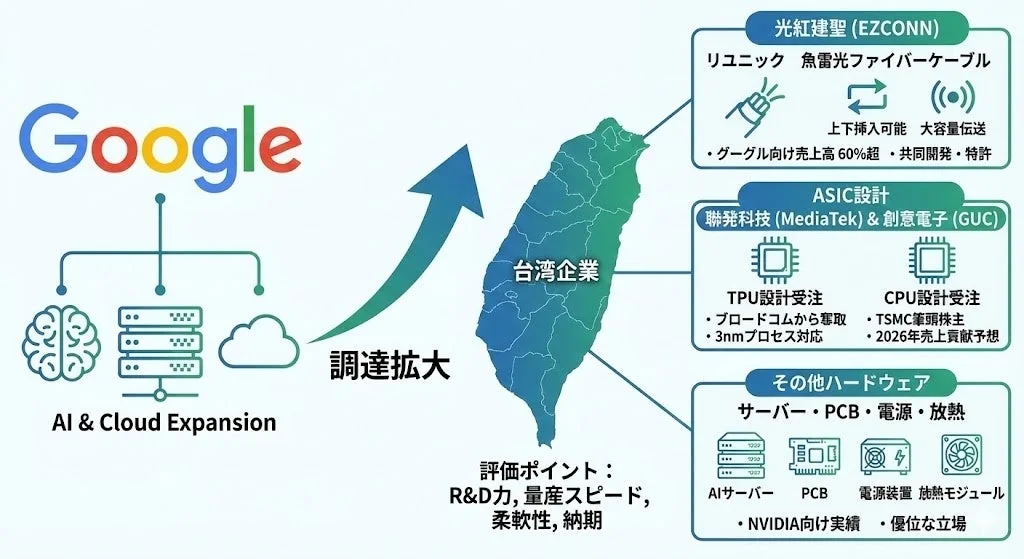 Google AI & Cloud Expansion 調達拡大 台湾企業