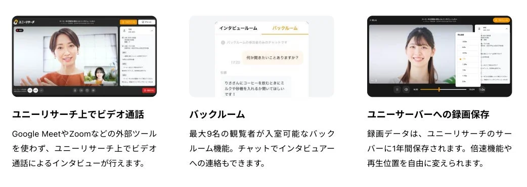 ユニーリサーチ インタビュー機能概要