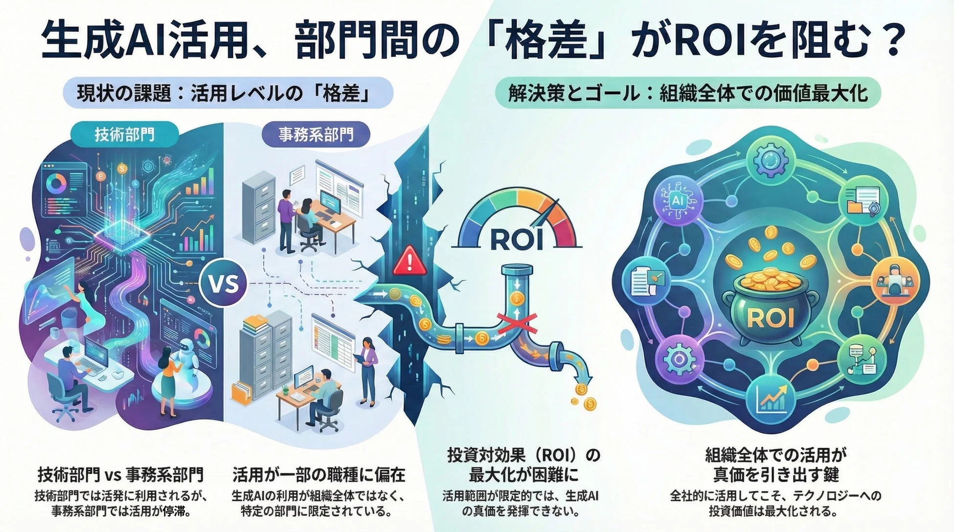 生成AI活用、部門間の「格差」がROIを阻む?