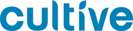 青い文字で「cultive」と書かれたロゴ画像