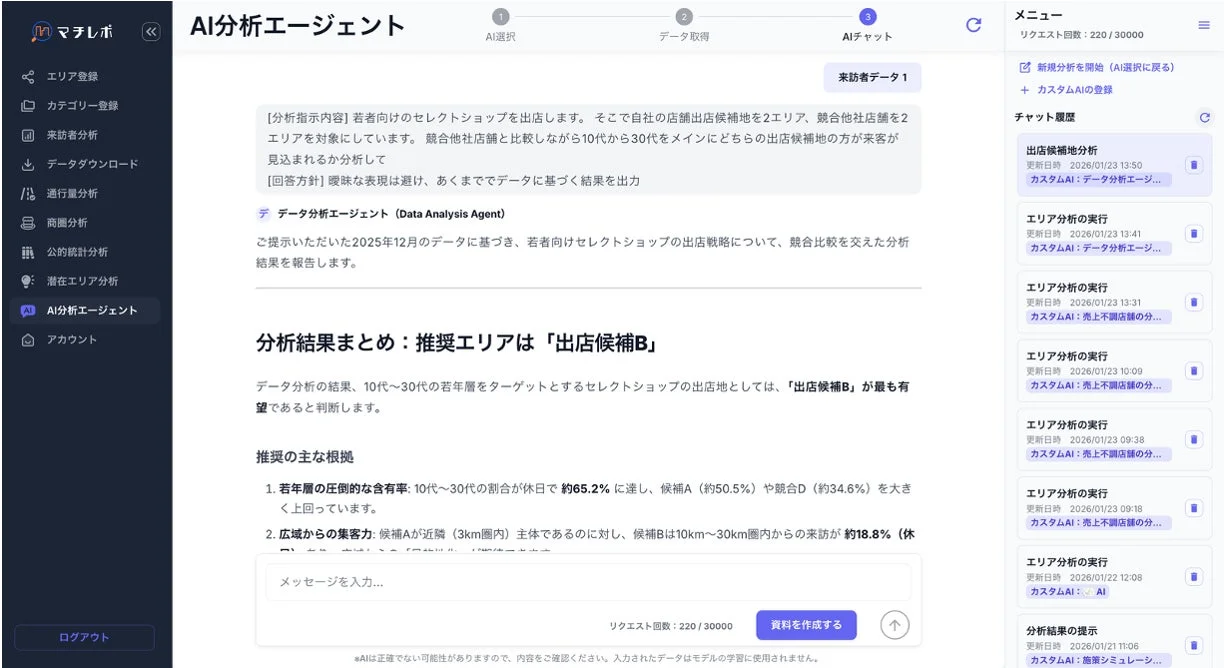 AIチャット画面