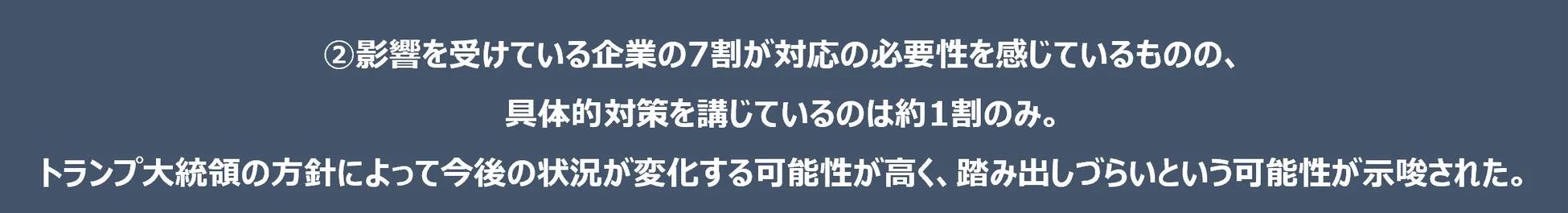トランプ関税への対応の必要性と対策の実施状況