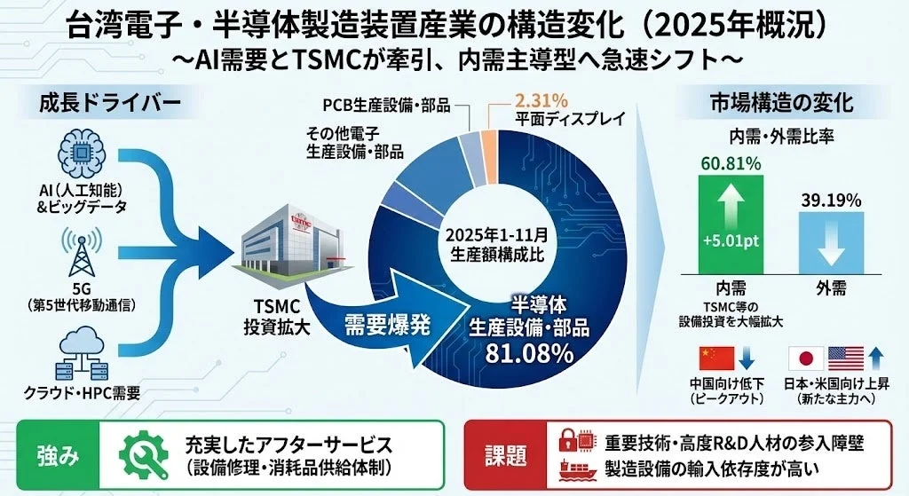 台湾電子・半導体製造装置産業の構造変化(2025年概況)
