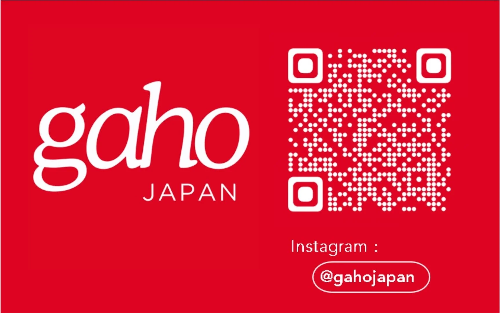 gaho JAPAN InstagramのQRコード