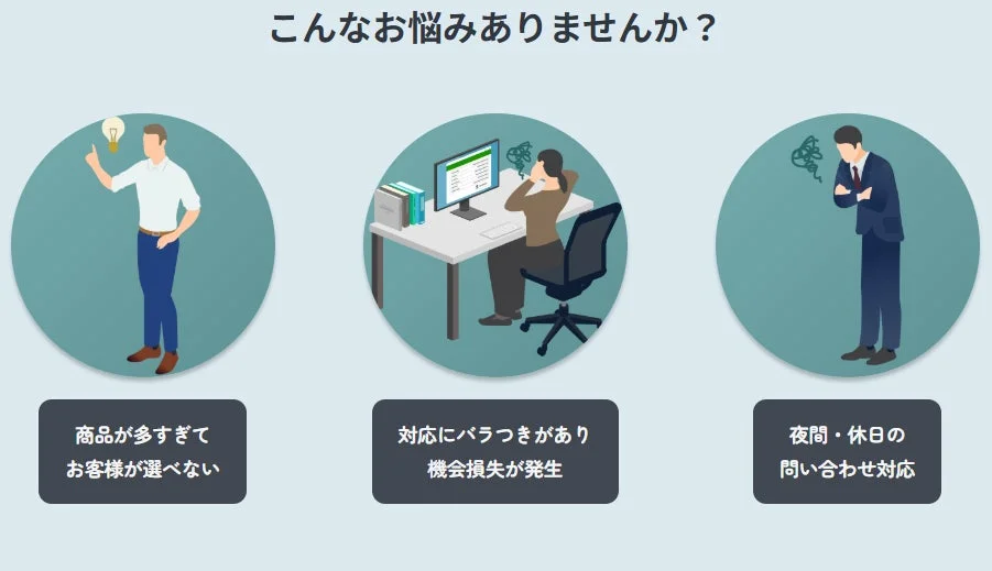 ビジネスにおける一般的な課題を示すイラスト