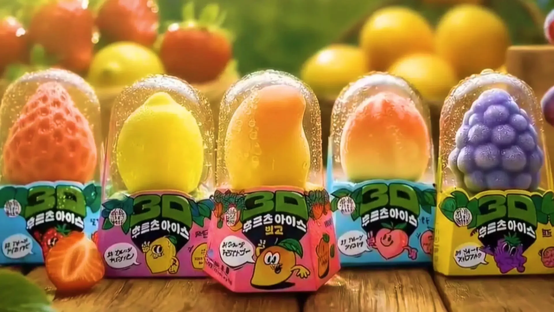 5種類の3Dフルーツアイス