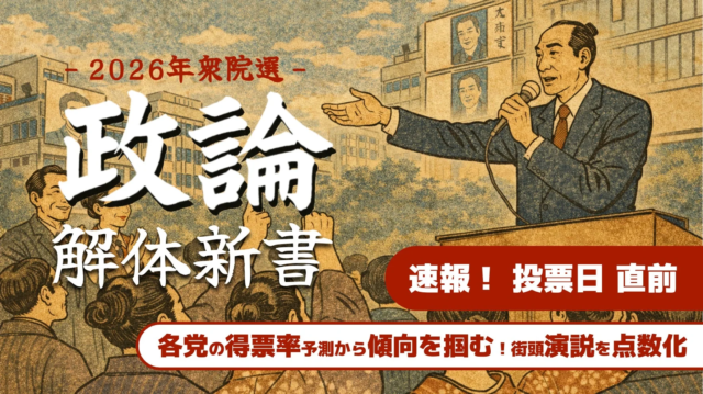 【衆院選2026】街頭演説の「伝え方」が投票予測を左右する！非・生成AI分析が明かす「勝ちパターン」🗣️💡