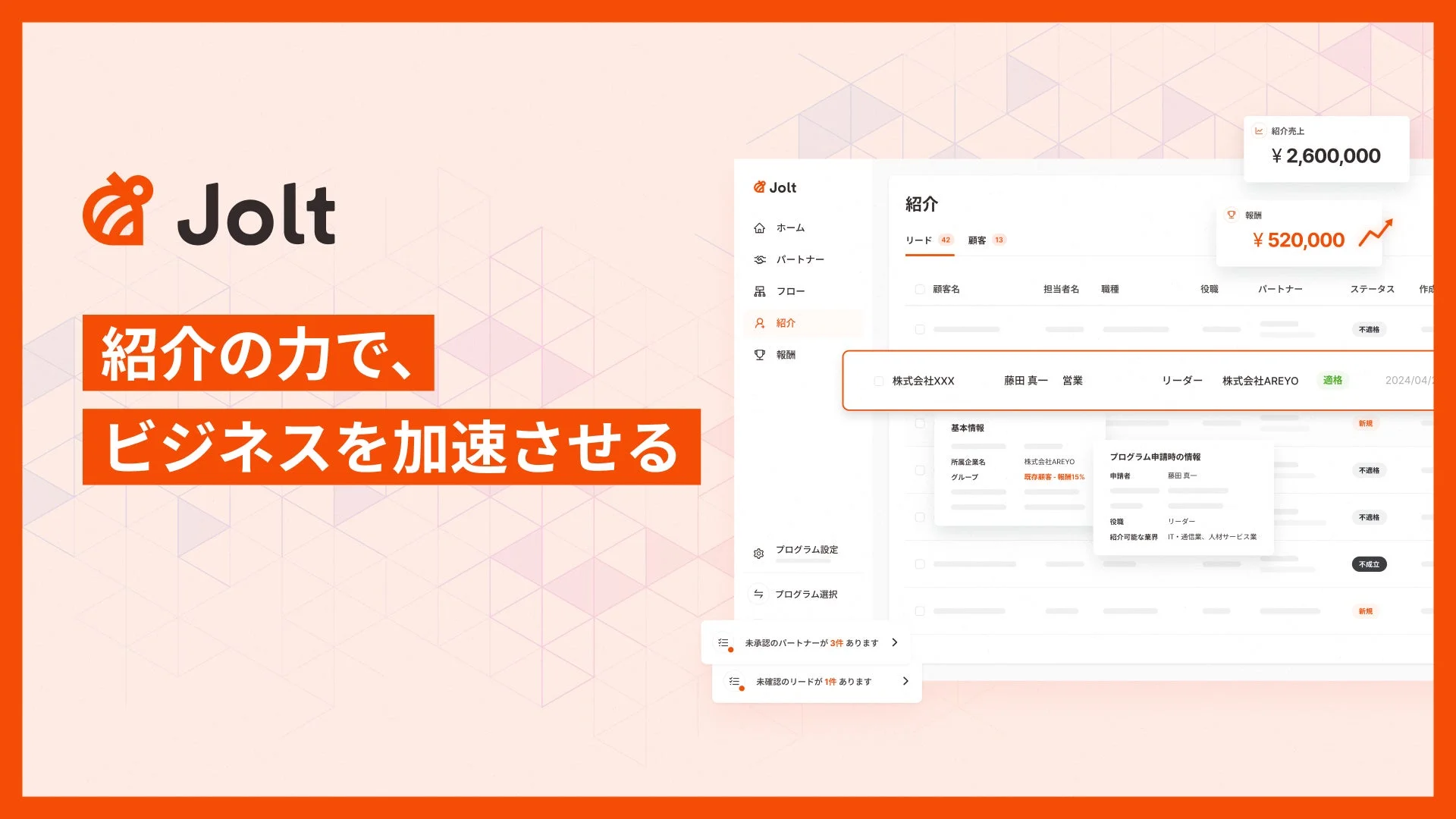 Jolt 紹介の力で、 ビジネスを加速させる