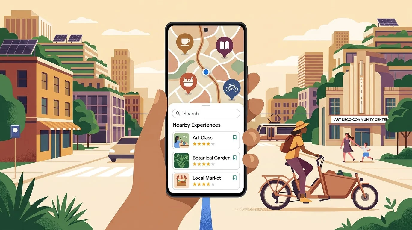 スマートフォンで周辺の体験を検索