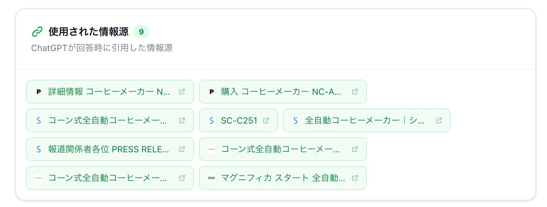 使用された情報源