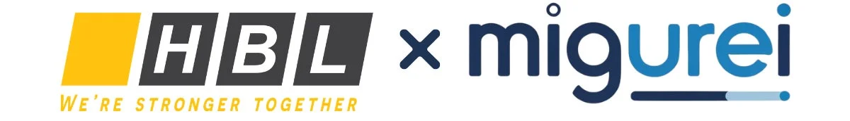 HBLとmigureiのコラボレーションロゴ