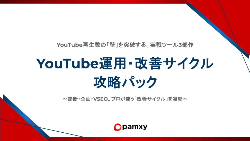 YouTube再生数の「壁」を突破する。実践ツール3部作YouTube運用・改善サイクル攻略パック
