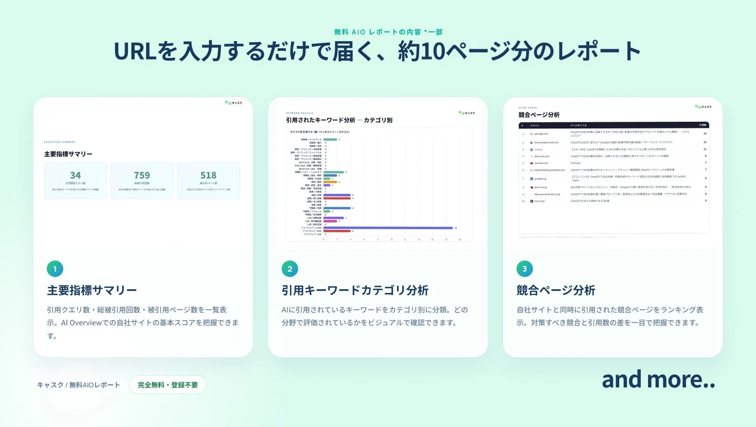無料 AIO レポートの内容