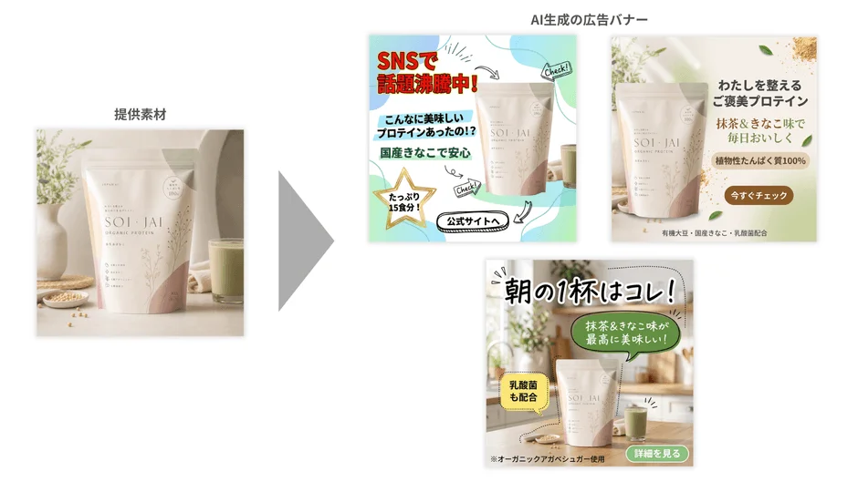 広告バナー生成AIエージェントによって生成された画像