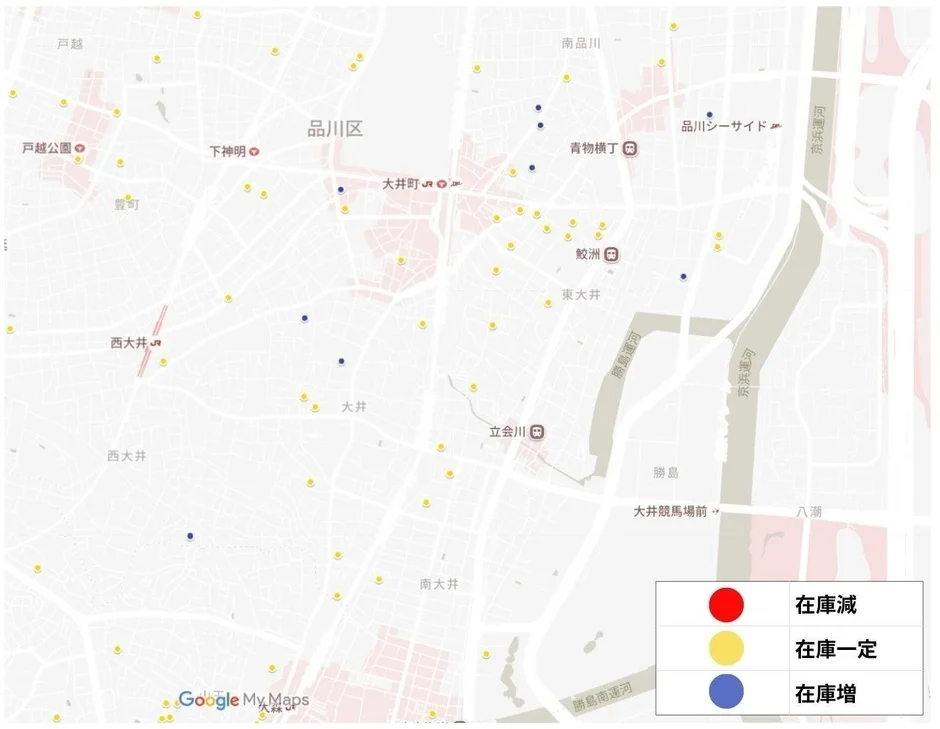 品川区周辺のシンボリックなマンションの在庫推移