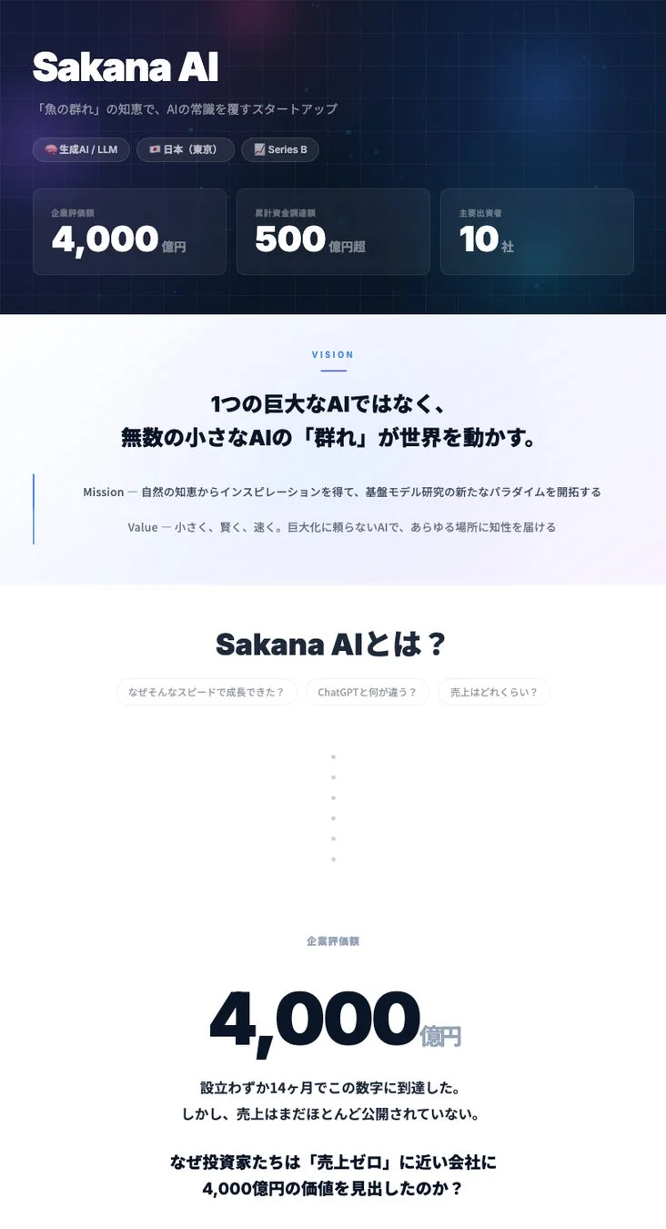 Sakana AIの企業紹介