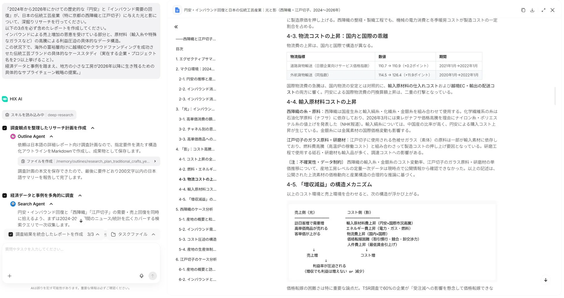 HIX.AI 検索・構成案作成エージェントの例