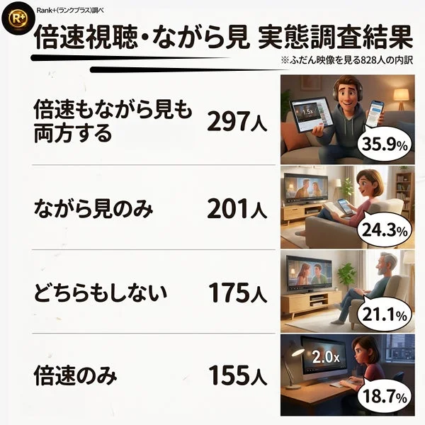 倍速視聴・ながら見 実態調査結果