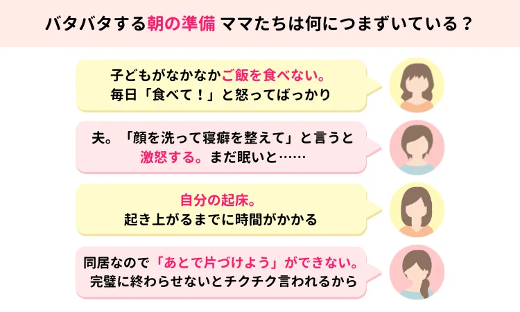 朝の準備におけるママたちの具体的な悩み